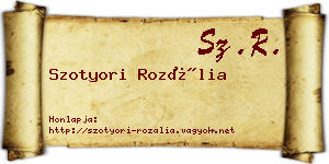 Szotyori Rozália névjegykártya
