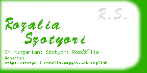 rozalia szotyori business card